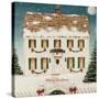 Merry Lil House Sq Merry Christmas-David Carter Brown-Stretched Canvas