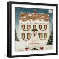 Merry Lil House Sq Merry Christmas-David Carter Brown-Framed Art Print