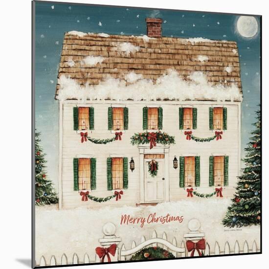 Merry Lil House Sq Merry Christmas-David Carter Brown-Mounted Art Print