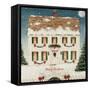 Merry Lil House Sq Merry Christmas-David Carter Brown-Framed Stretched Canvas