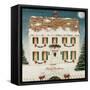 Merry Lil House Sq Merry Christmas-David Carter Brown-Framed Stretched Canvas