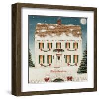 Merry Lil House Sq Merry Christmas-David Carter Brown-Framed Art Print