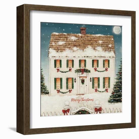 Merry Lil House Sq Merry Christmas-David Carter Brown-Framed Art Print