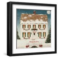 Merry Lil House Sq Merry Christmas-David Carter Brown-Framed Art Print