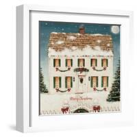 Merry Lil House Sq Merry Christmas-David Carter Brown-Framed Art Print