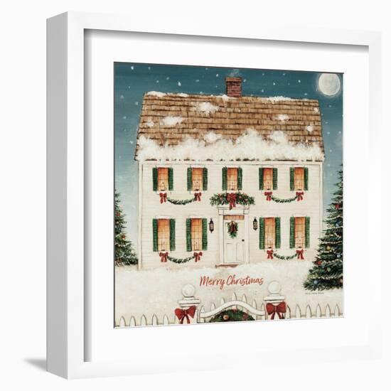 Merry Lil House Sq Merry Christmas-David Carter Brown-Framed Art Print