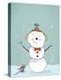 Merry Little Snowman, 2019 (Digital)-Roberta Murray-Stretched Canvas