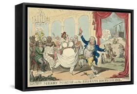 Merry Making on the Regents Birth Day, 1812, 1812-George Cruikshank-Framed Stretched Canvas