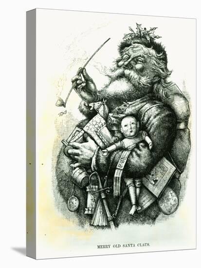 Merry Old Santa Claus, Engraved by the Artist, 1889-Thomas Nast-Stretched Canvas