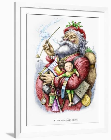 Merry Old Santa Claus, Engraved by the Artist, 1889-Thomas Nast-Framed Giclee Print