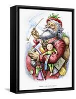 Merry Old Santa Claus, Engraved by the Artist, 1889-Thomas Nast-Framed Stretched Canvas