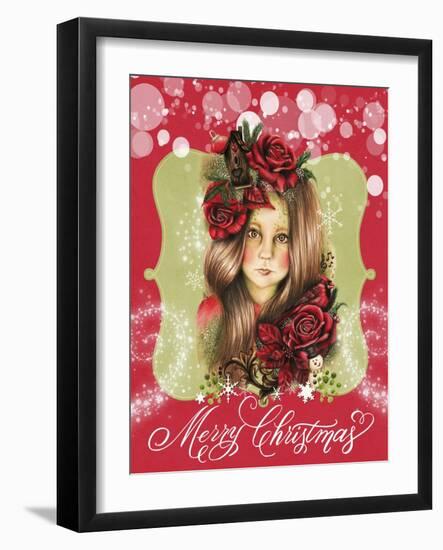 Merry Pixie Blossom - Merry Christmas-Sheena Pike Art And Illustration-Framed Giclee Print