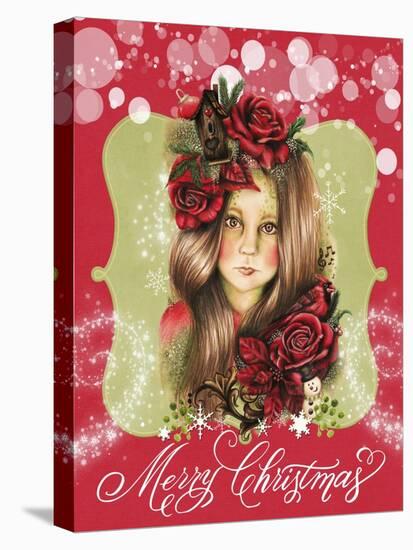 Merry Pixie Blossom - Merry Christmas-Sheena Pike Art And Illustration-Stretched Canvas