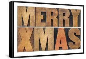 Merry Xmas (Christmas) Greetings or Wishes-PixelsAway-Framed Stretched Canvas