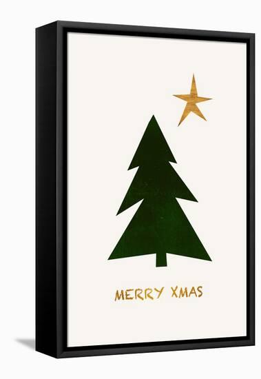 Merry Xmas-Kubistika-Framed Stretched Canvas