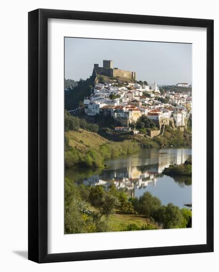 Mertola on the banks of Rio Guadiana in the Alentejo. Portugal-Martin Zwick-Framed Photographic Print