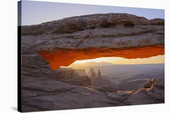 Mesa Arch at Dawn Looking Towards Washerwoman Arch-Gary-Stretched Canvas