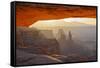 Mesa Arch at Dawn Looking Towards Washerwoman Arch-Gary-Framed Stretched Canvas