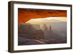 Mesa Arch at Dawn Looking Towards Washerwoman Arch-Gary-Framed Photographic Print