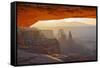 Mesa Arch at Dawn Looking Towards Washerwoman Arch-Gary-Framed Stretched Canvas