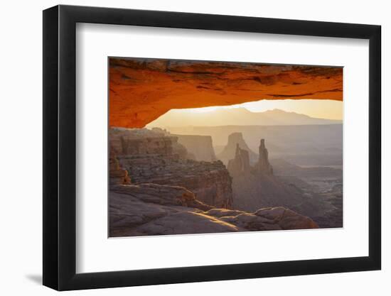 Mesa Arch at Dawn Looking Towards Washerwoman Arch-Gary-Framed Photographic Print