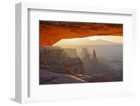 Mesa Arch at Dawn Looking Towards Washerwoman Arch-Gary-Framed Photographic Print