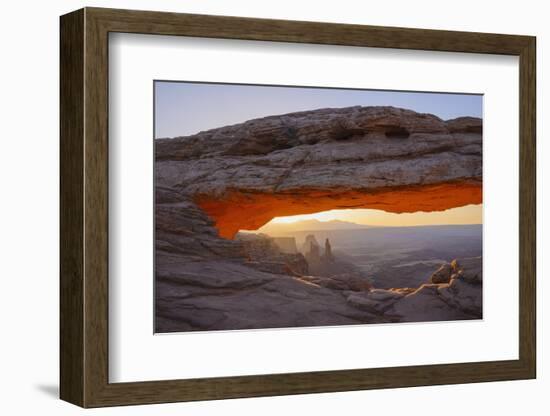 Mesa Arch at Dawn Looking Towards Washerwoman Arch-Gary-Framed Photographic Print