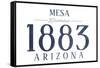 Mesa, Arizona - Established Date (Blue)-Lantern Press-Framed Stretched Canvas