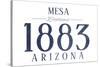 Mesa, Arizona - Established Date (Blue)-Lantern Press-Stretched Canvas