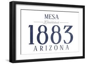 Mesa, Arizona - Established Date (Blue)-Lantern Press-Framed Art Print