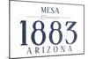 Mesa, Arizona - Established Date (Blue)-Lantern Press-Mounted Art Print