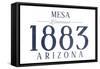 Mesa, Arizona - Established Date (Blue)-Lantern Press-Framed Stretched Canvas