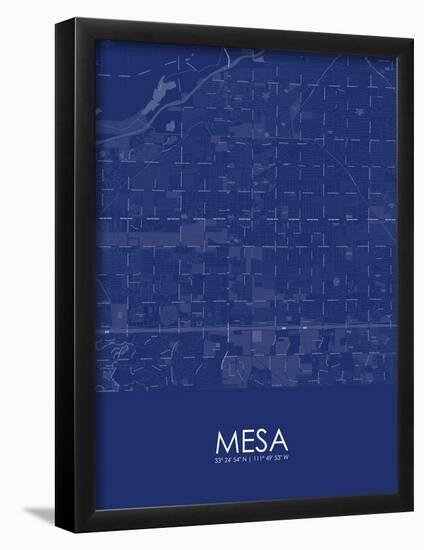 Mesa, United States of America Blue Map-null-Framed Poster