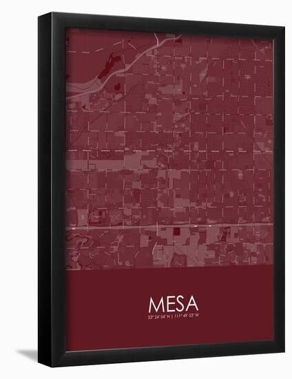 Mesa, United States of America Red Map-null-Framed Poster