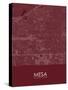 Mesa, United States of America Red Map-null-Stretched Canvas