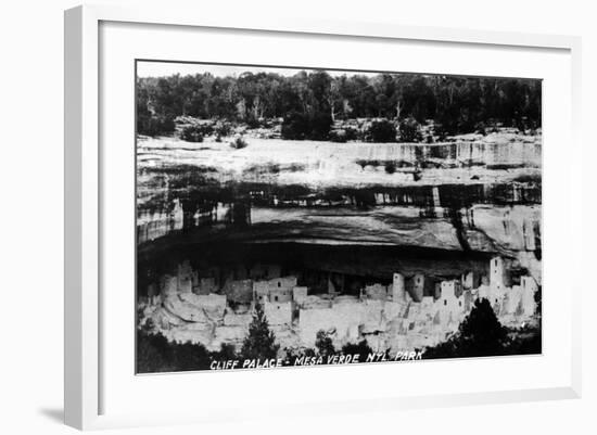 Mesa Verda Nat'l Park, Colorado - Cliff Palace Ruins Panoramic-Lantern Press-Framed Art Print