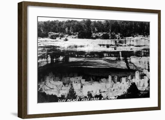 Mesa Verda Nat'l Park, Colorado - Cliff Palace Ruins Panoramic-Lantern Press-Framed Art Print