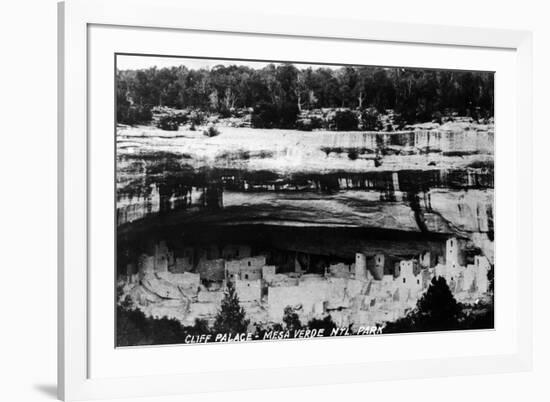 Mesa Verda Nat'l Park, Colorado - Cliff Palace Ruins Panoramic-Lantern Press-Framed Premium Giclee Print