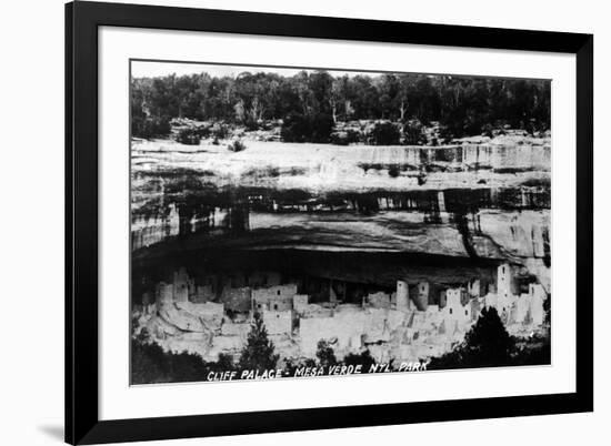 Mesa Verda Nat'l Park, Colorado - Cliff Palace Ruins Panoramic-Lantern Press-Framed Premium Giclee Print