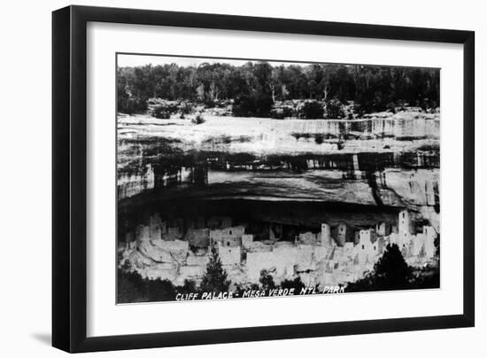 Mesa Verda Nat'l Park, Colorado - Cliff Palace Ruins Panoramic-Lantern Press-Framed Art Print