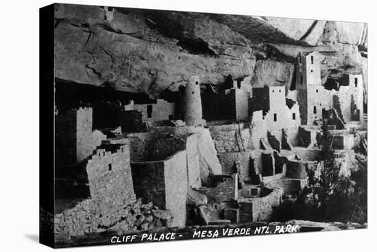 Mesa Verda Nat'l Park, Colorado - View of Cliff Palace Ruins-Lantern Press-Stretched Canvas