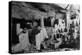 Mesa Verda Nat'l Park, Colorado - View of Cliff Palace Ruins-Lantern Press-Stretched Canvas