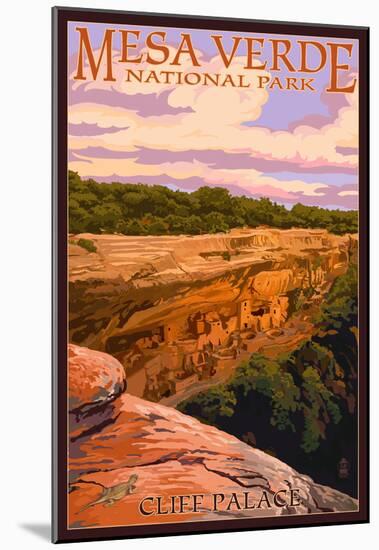 Mesa Verde National Park, Colorado - Cliff Palace at Sunset-null-Mounted Poster