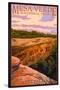 Mesa Verde National Park, Colorado - Cliff Palace at Sunset-Lantern Press-Stretched Canvas