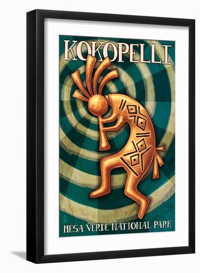 Mesa Verde National Park, Colorado - Kokopelli-Lantern Press-Framed Art Print