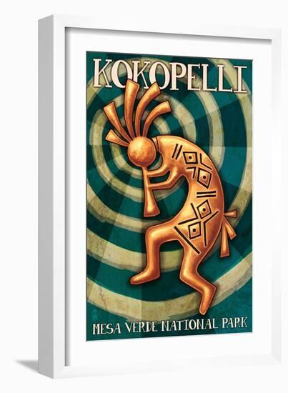 Mesa Verde National Park, Colorado - Kokopelli-Lantern Press-Framed Art Print