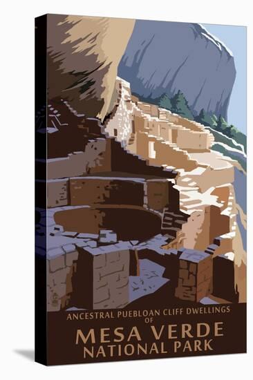 Mesa Verde National Park, Colorado - Long House-Lantern Press-Stretched Canvas