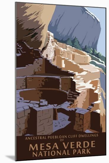 Mesa Verde National Park, Colorado - Long House-Lantern Press-Mounted Art Print