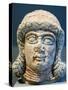 Mesopotamian Terracotta Female Head with Braided Hairstyle-null-Stretched Canvas