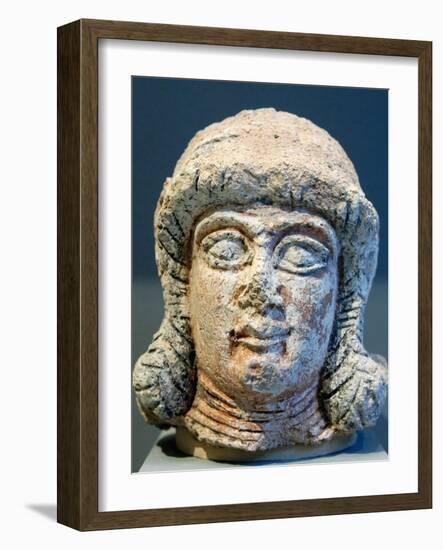 Mesopotamian Terracotta Female Head with Braided Hairstyle-null-Framed Photographic Print